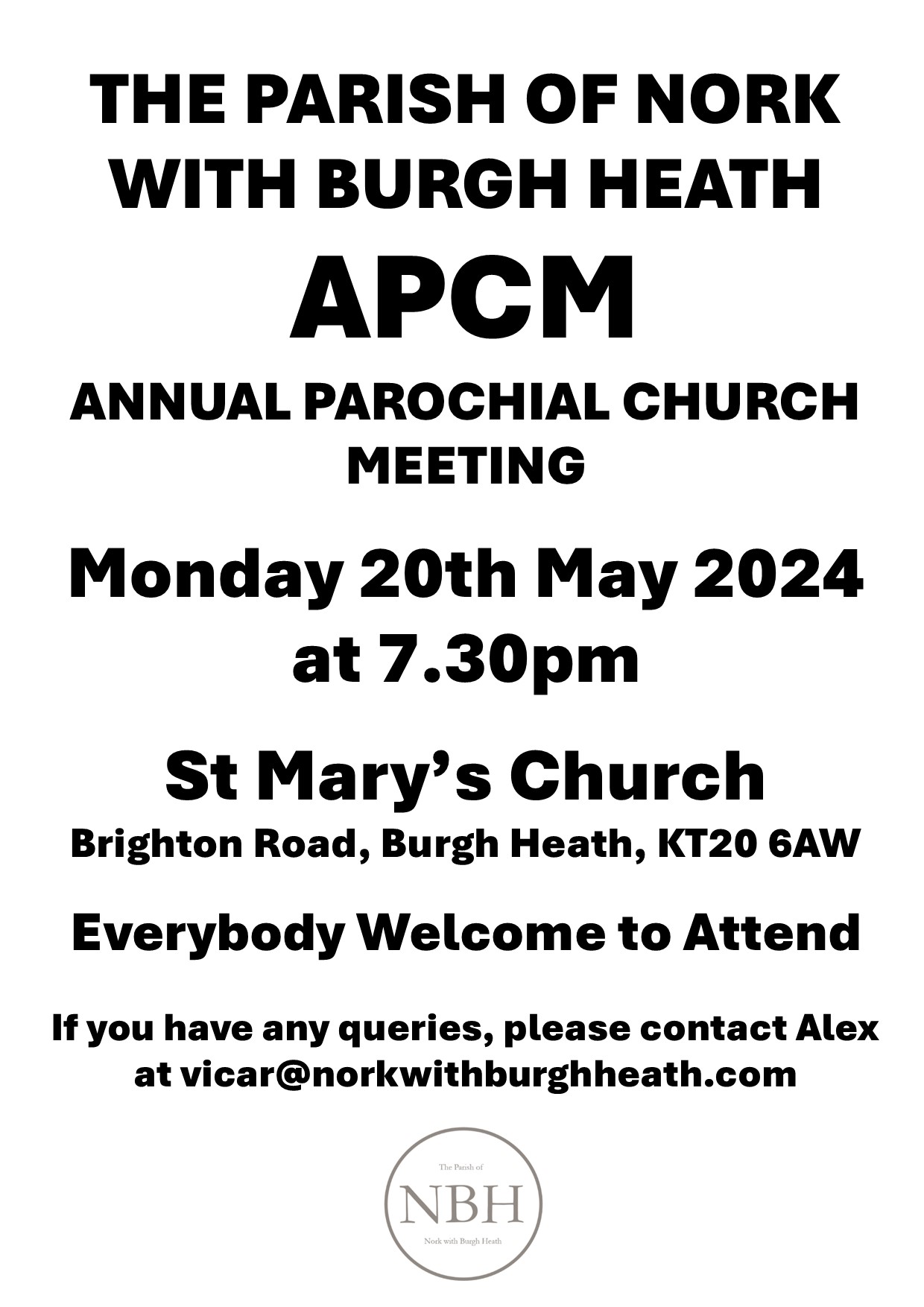 APCM Monday 20th May 2024